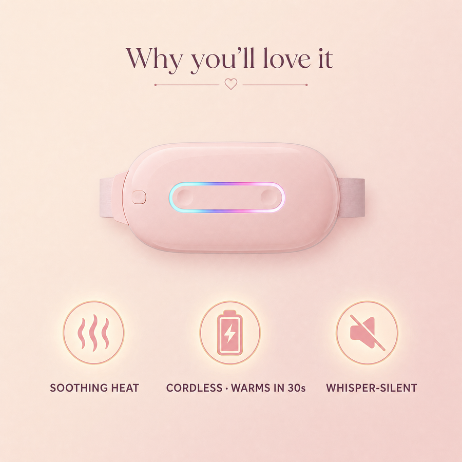 CozyRelief™ Menstrual Heat & Massage Belt — Cordless Cramp Relief